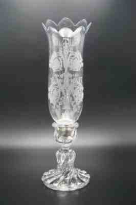 BACCARAT CRYSTAL ACANTHUS HURRICANE SHADE SWIRL BAMBOUS CANDLE STICK HOLDER FR.