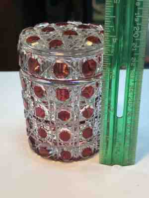 ABP American Brilliant Period Cranberry Red Dorflinger Or Baccarat Dresser Jar