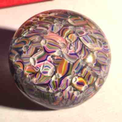 BACCARAT CANDY CANE MULTI-COLOR MILLEFIORI SQUID OCTOPUS PAPERWEIGHT w/ Box