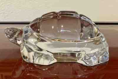 Vintage BACCARAT Turtle Paper Weight Figurine France Signed