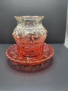 French Baccarat Rose Teinte Helical Twist Or Snail Fairy Lamp