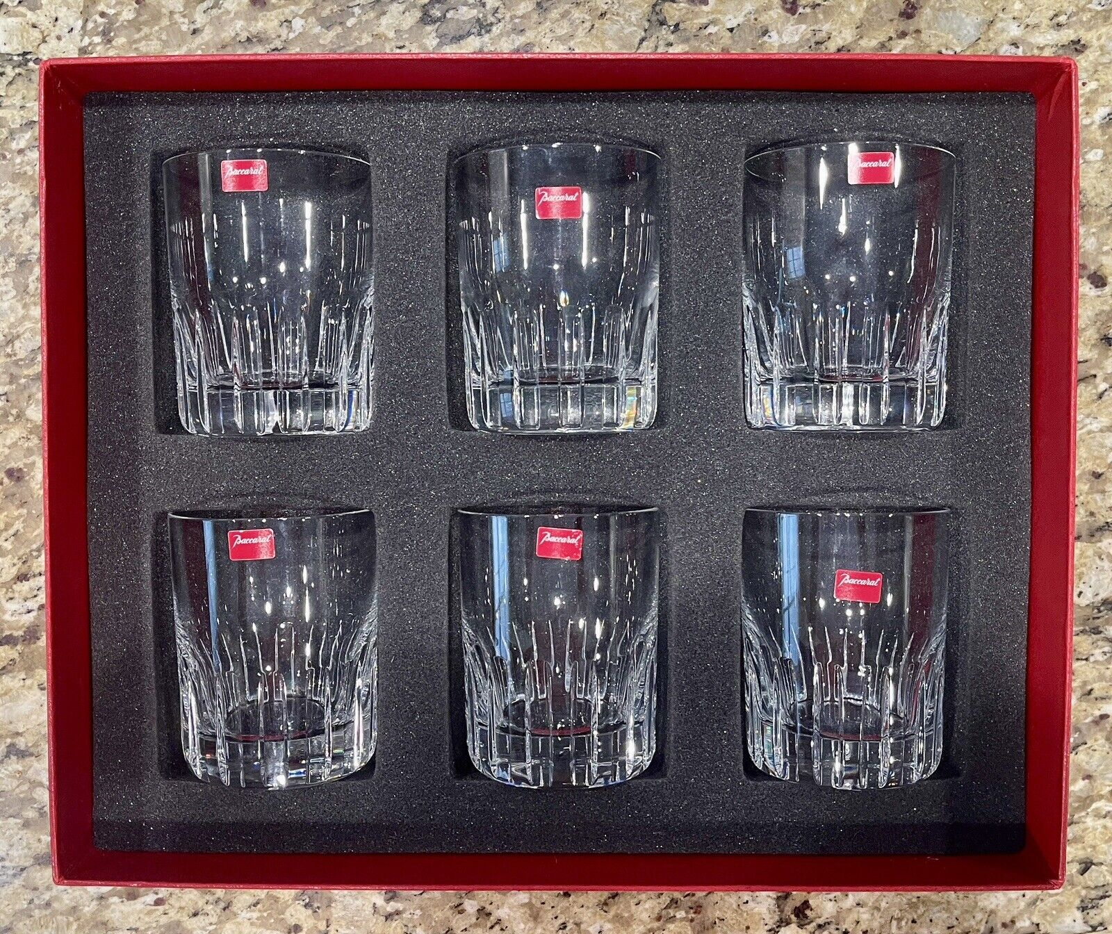 Set (6) Beautiful Vintage Baccarat Crystal “Rotary Double Old Fashioned Glasses