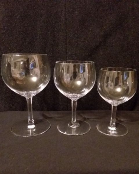 24 Baccarat France Sherry Wine Glasses Goblets in Rabelais with Hexagonal Stem