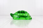 Vintage Green Baccarat Crystal, Glass Turtle Paperweight Figurine
