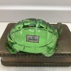 Vintage Green Baccarat Crystal, Glass Turtle Paperweight Figurine