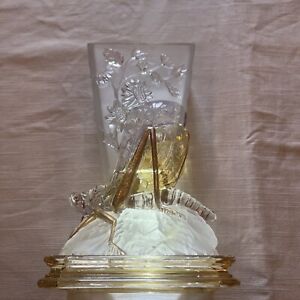 2 VINTAGE BACCARAT GRASSHOPPERS GLASS VASES