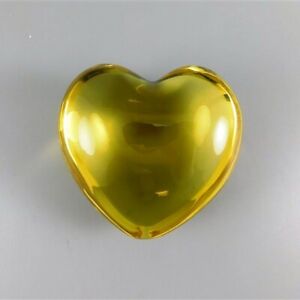 943/3037 3" Baccarat Yellow Heart Paperweight