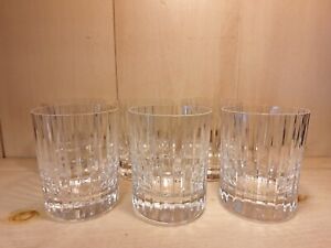 Vtg Set 6 BACCARAT HARMONIE Cut Crystal DOUBLE OLD FASHION Rocks Tumbler Glass