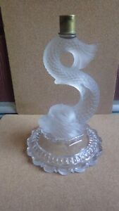 PRE 1920's BACCARAT FRANCE DOLPHIN DAUPHIN LAMP BASE CANDLE HOLDER PRE MARK