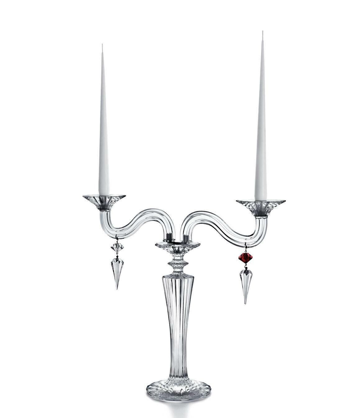 *EXCELLENT* Baccarat Crystal MILLE NUITS 2 Arm Candelabra Made in France MATHIAS