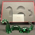Baccarat 4 Piece Sea Serpent Dragon Loch Ness Green Crystal Figure W Box
