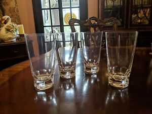 Set of 4 Baccarat Zurich Highballs Short Panels slight Flare tumbler
