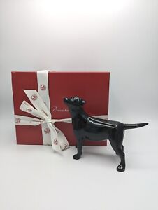 ? RARE BACCARAT France Black Glass Crystal CHIEN LABRADOR DOG Figurine Scarce