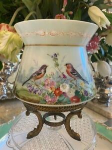 STUNNING FRENCH BACCARAT OPALINE VASE ON BRASS ORMALU DOLPHIN STAND, CIRCA 1850