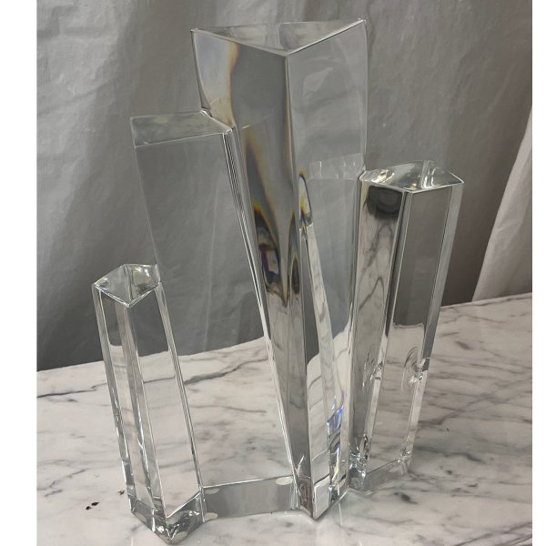 Baccarat Crystal Abstract Sculpture. 9.5" Tall, *Read Condition