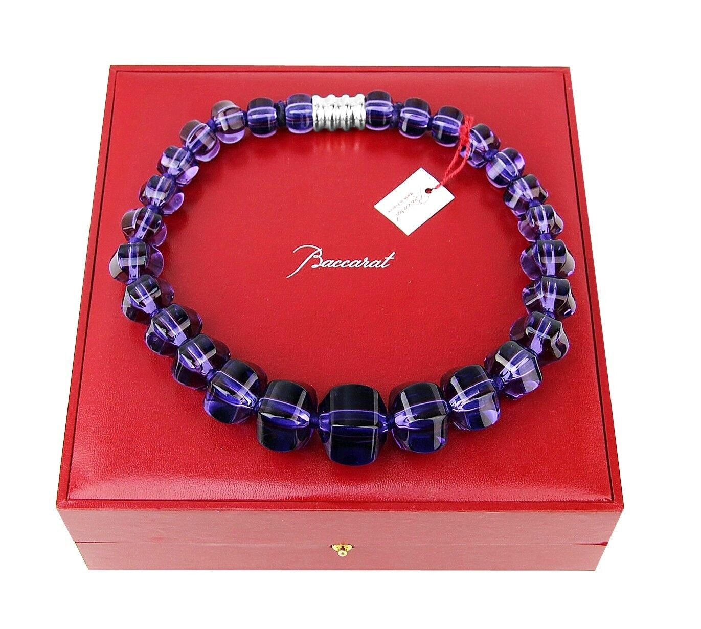 BACCARAT JEWELRY SHERAZADE LARGE PARMA VIOLET NECKLACE ST. SILVER NEW FRANCE