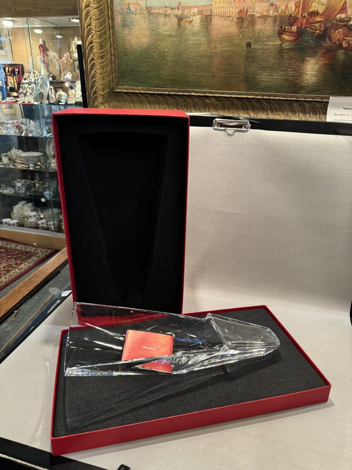 Baccarat Clear Crystal Diva Vase with Original Box & Booklet