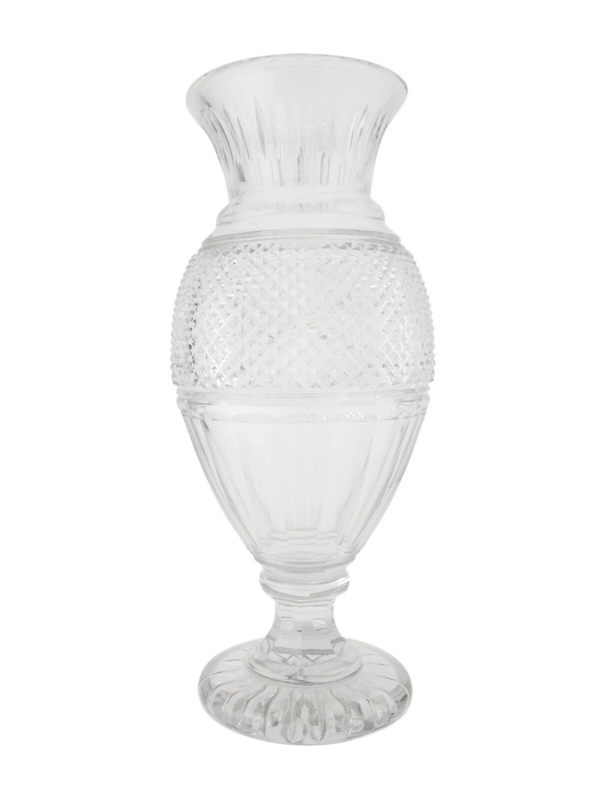 BACCARAT Crystal HARCOURT Diamant Baluster Pedestal Vase MUSEUM COLLECTION