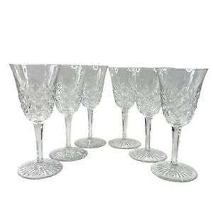 Vintage Baccarat Burgos Tall Water Goblets Clear Crystal Signed Diamond Set of 6