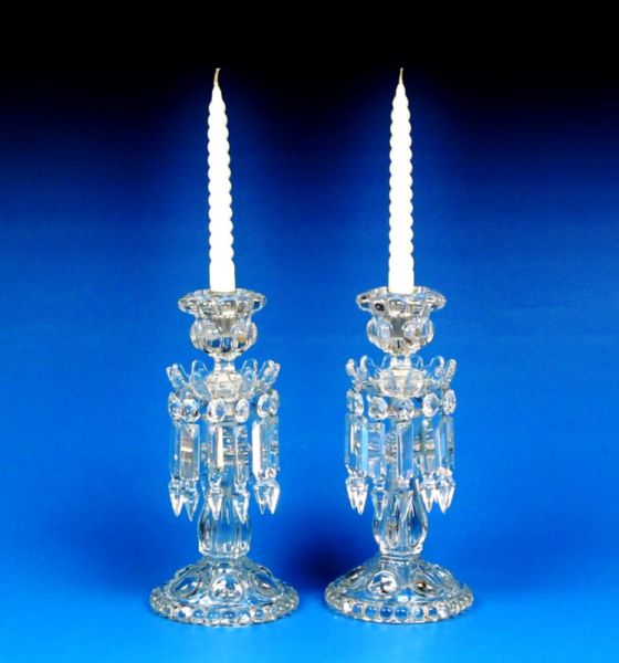 Pair Of Magnificent Single Light Baccarat Crystal Candle Holder.11 1/2"
