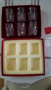 Set of 6 Baccarat Harcourt Old fashion Crystal Glasses w/ Case, New Old Stock