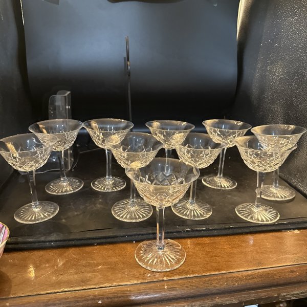 Baccarat Burgos Crystal Set Of 10 Coupe Champagne Glasses 5 3/8in