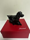 BACCARAT France Black Glass Crystal CHIEN LABRADOR DOG Figure