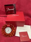 NIB NEW FLAWLESS Exquisite BACCARAT France Amber Glass MILLE NUITS Crystal CLOCK