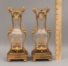 Antique French Art Nouveau Baccarat Crystal Gilt Bronze Vase Miniature Painting