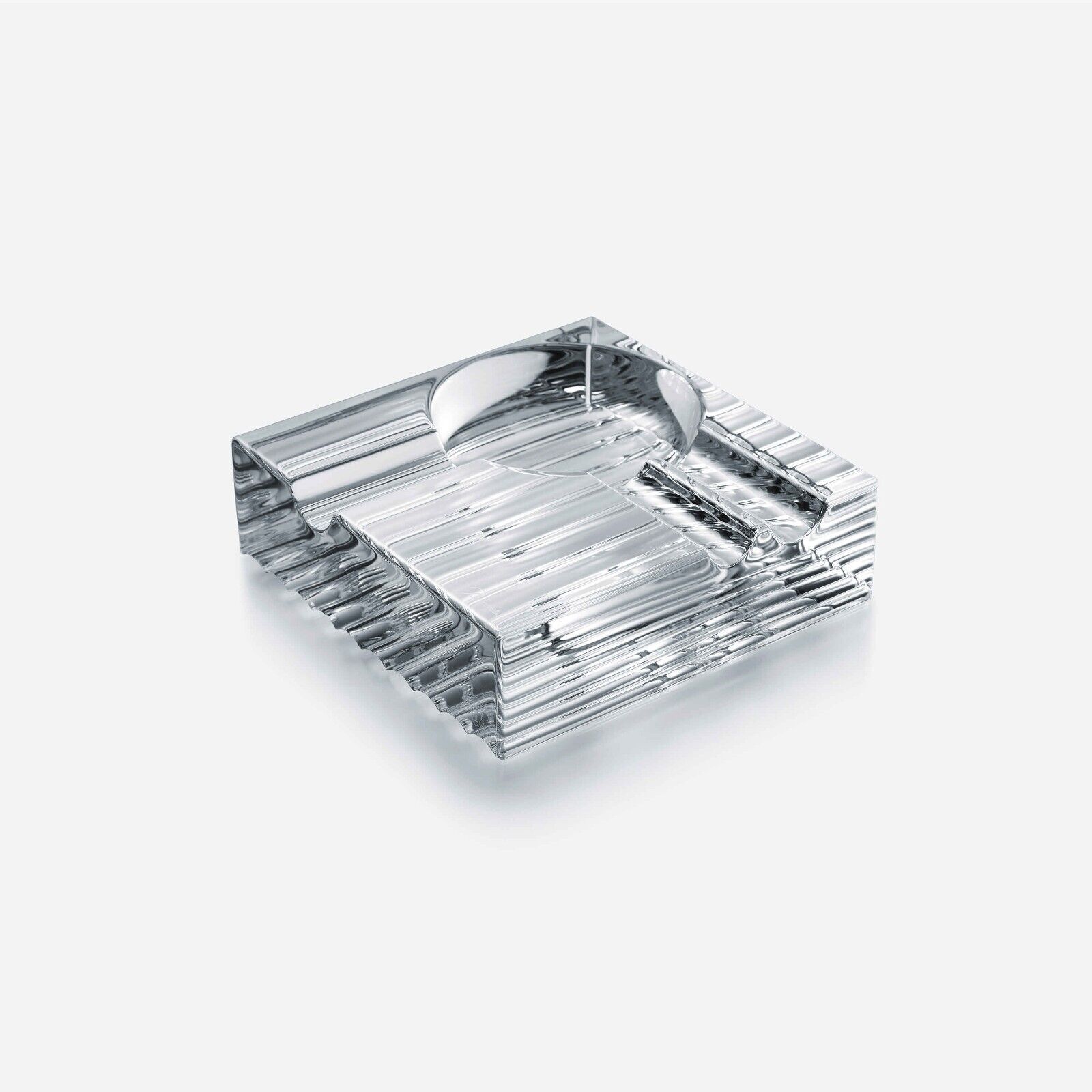 Baccarat Crystal Havana Cigar Ashtray New In Red Baccarat Box Set IMPRESSIVE!!