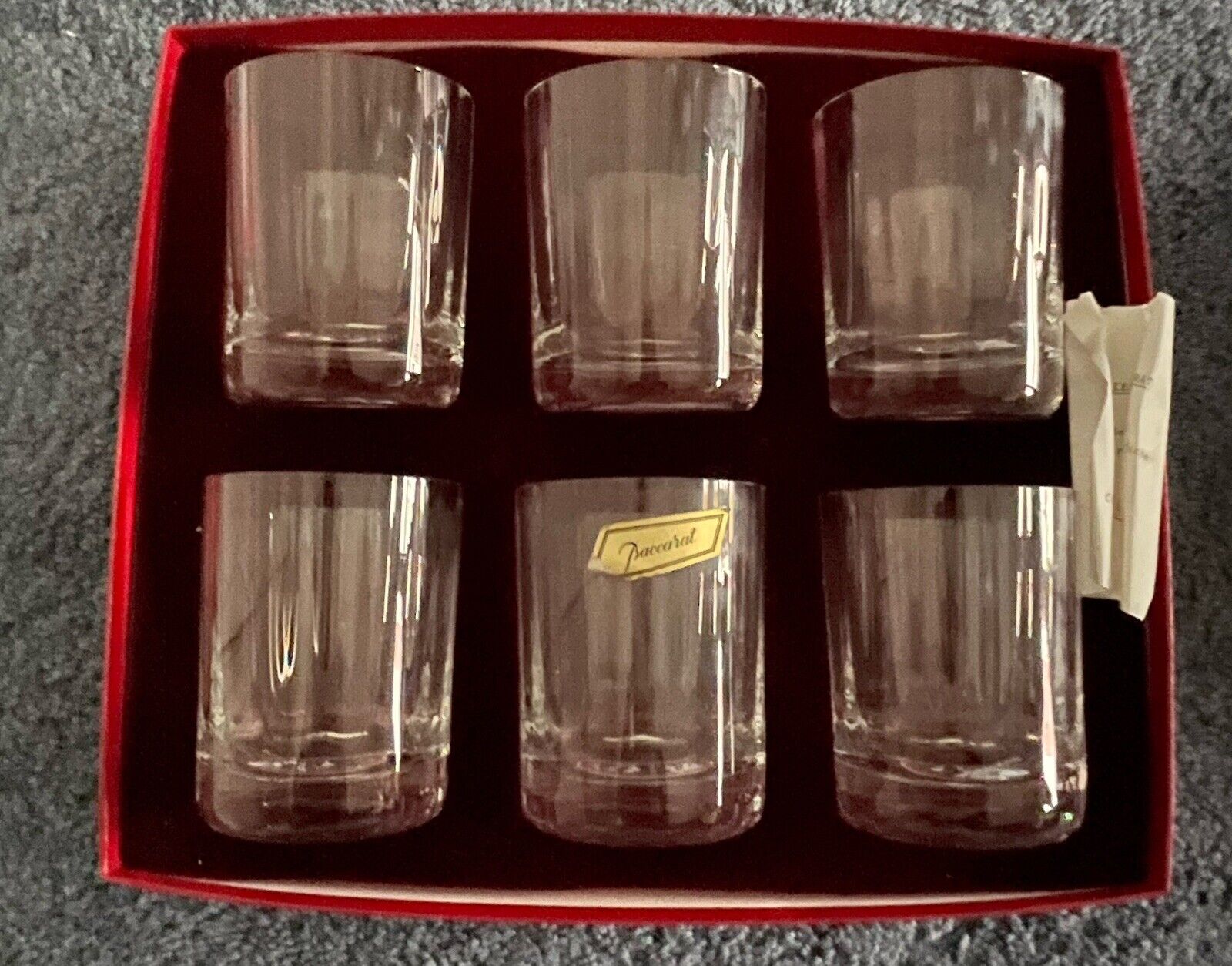 BACCARAT CUT CRYSTAL SET of  6 DOUBLE OLD FASHIONED COCKTAIL GLASSES