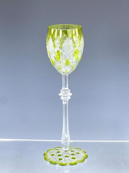 Baccarat Czar Tsar Chartreuse Overlay Cut To Clear Wine Glass Goblet