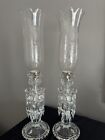 Baccarat Crystal Candle Holder Candelabra Medallion Antique Set Of 2 Large 21.5”