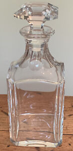 Baccarat Crystal "Perfection" Square Plain Elegant Decanter and Stopper