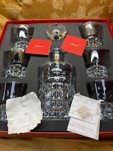 Baccarat Louxor Crystal Decanter & 6 Piece Tumbler Goblet Set