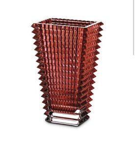 Baccarat Eye Vase in Red Crystal - Large  H 12" New Orig $2,200