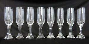 Set of 8 Baccarat Mercure Crystal Fluted Champagne Glasses 8 1/8"