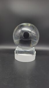 Large Heavy Baccarat France Sirius Crystal Ball with Base, 6" Diameter