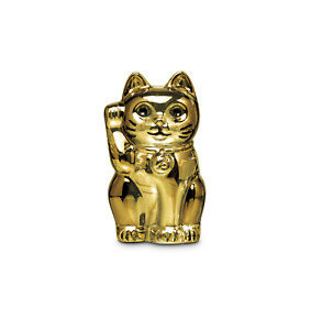 NEW BACCARAT CRYSTAL MANEKI NEKO GOLD CAT FIGURINE #2612997 BRAND NIB SAVE$ F/SH