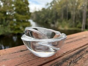 vtg Baccarat crystal swirl ASHTRAY mcm glass cigar cigarette art nouveau France