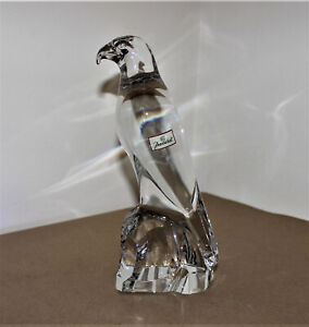 Vintage Baccarat Crystal Eagle Bird 10" Figurine -Statue (6 Lbs.) 1980's MINT