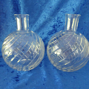 2 VTG Baccarat Crystal Vases Swirl 7 1/2" Tall X 5.5 Widest Diameter Exc Cnd