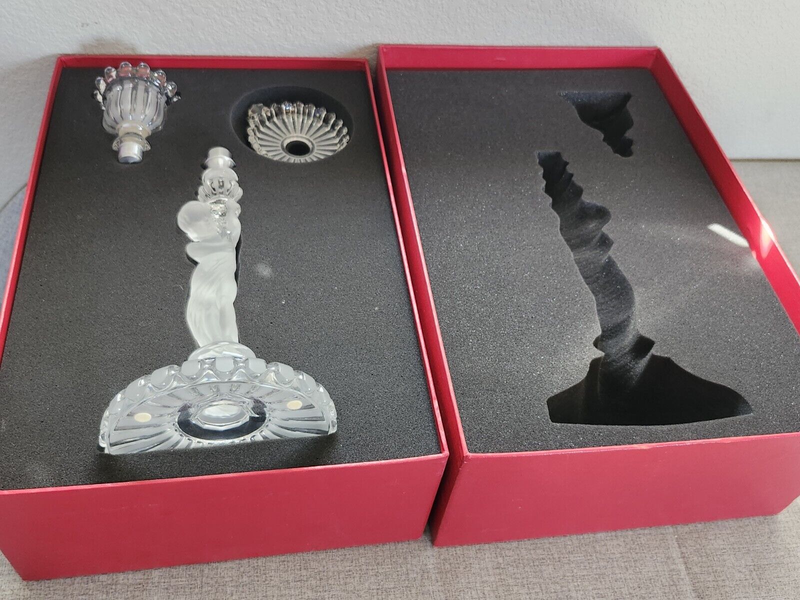 VINTAGE BACCARAT 15", Crystal SINGLE Candlesticks CANDLE  Wbox  ENFANT LOT2