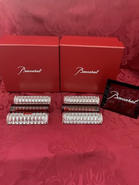 NIBs FLAWLESS Glass BACCARAT France 6 VEGA LALANDE Crystal KNIFE CHOPSTICK RESTS
