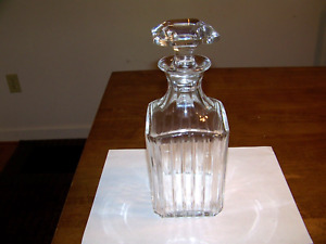 Baccarat Harmonie Crystal Square Ribbed Decanter