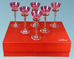 Baccarat Ruby Piccadilly Rose Rhine Wine Balmoral Glass Crystal 8"tall