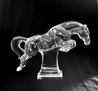 BACCARAT CRYSTAL JUMPING HORSE FIGURINE  SCULPTURE CHEVAL MADE IN FRANCE SIGNED