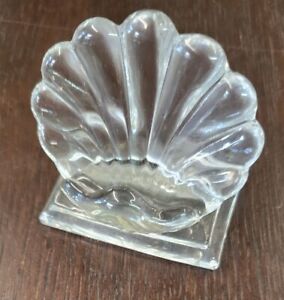 Lot 12 Baccarat Bambous Crystal Shell  Place Card Holders for Dining Table BH 88