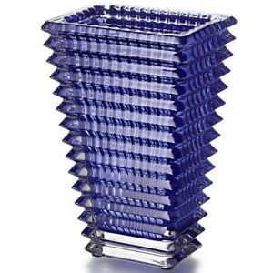 Baccarat Blue Eye Rectangular Crystal Vase