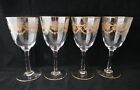 ANTIQUE SET 4 BACCARAT FRANCE Crystal  Beauharnais gold encrusted Wine Goblets